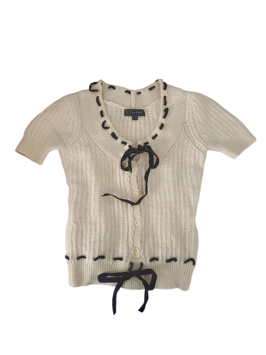 Coquette japan shibuya archive y2k vintage tokyo 2000 pull ribbon ruban cotele ribbed cute kawaii girly