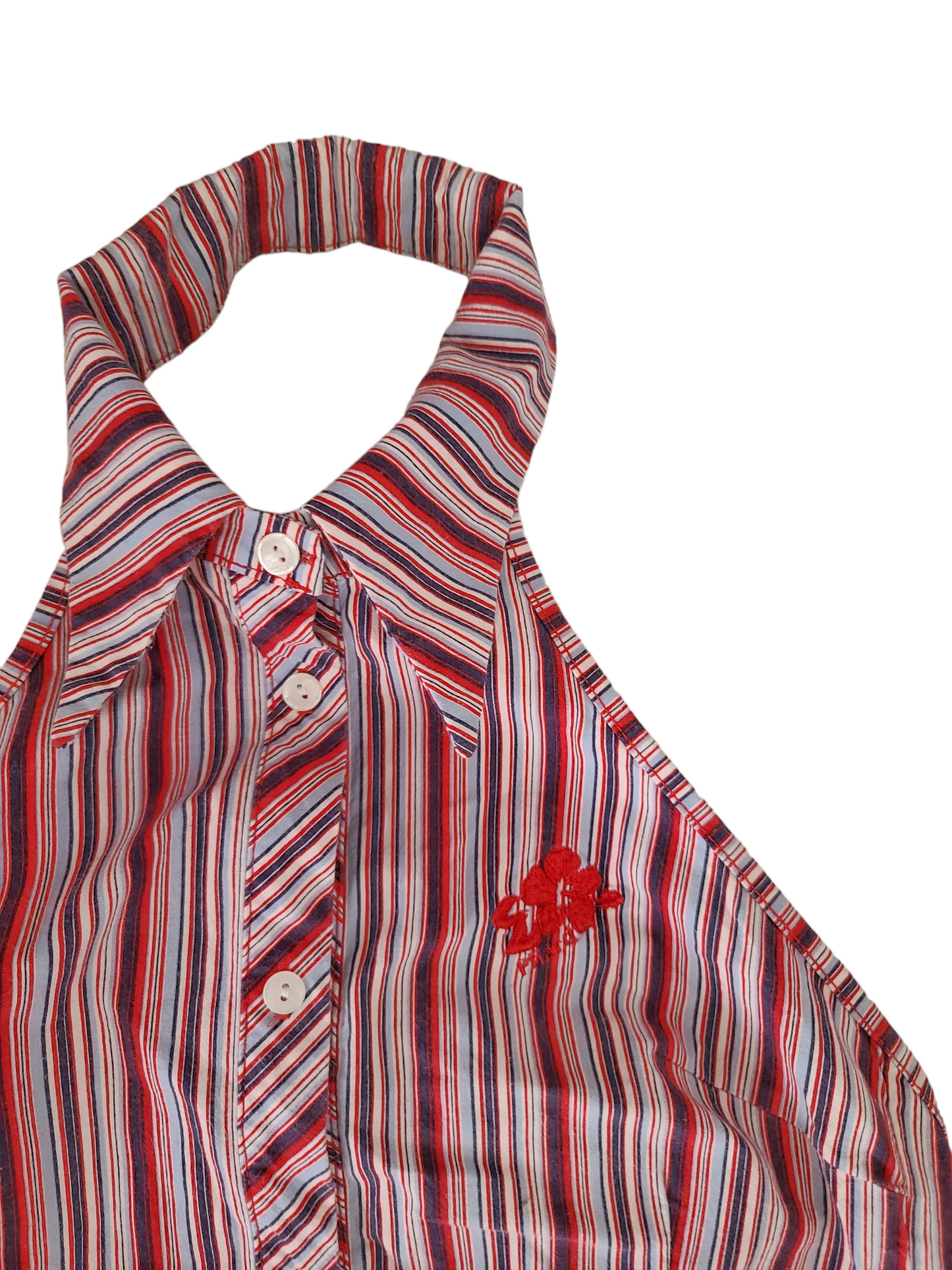 Y2k striped backless top