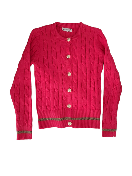 Y2k preppy old money pink cardigan vintage ribbed 