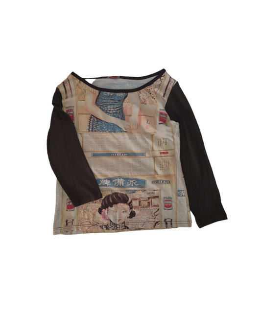 Cybery2k archive vintage printed 90s maximalist top