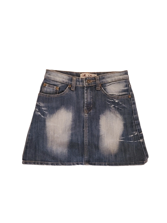 Y2k bimbocore mini denim skirt vintage mcbling grunge faded