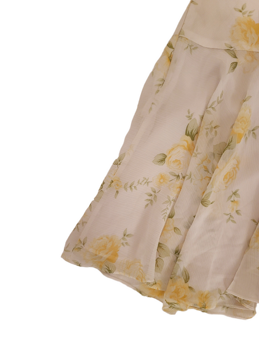 Vintage y2k flowers mesh skirt