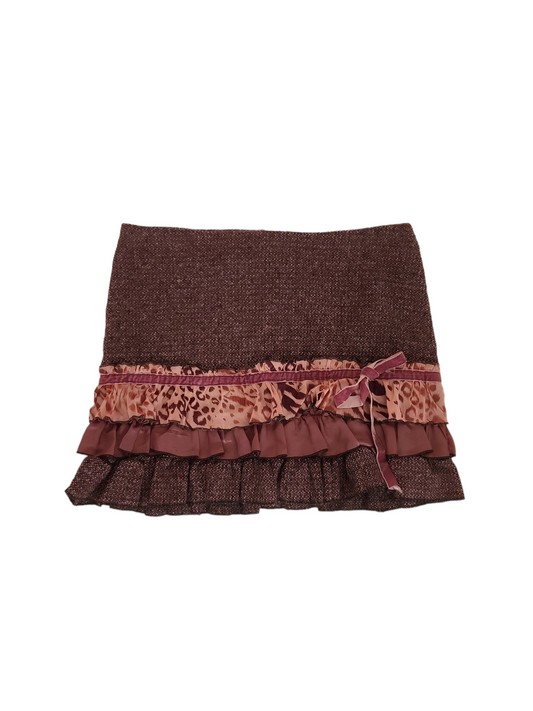 Downtown coquette y2k vintage skirt ruffled cute kawaii ribbon