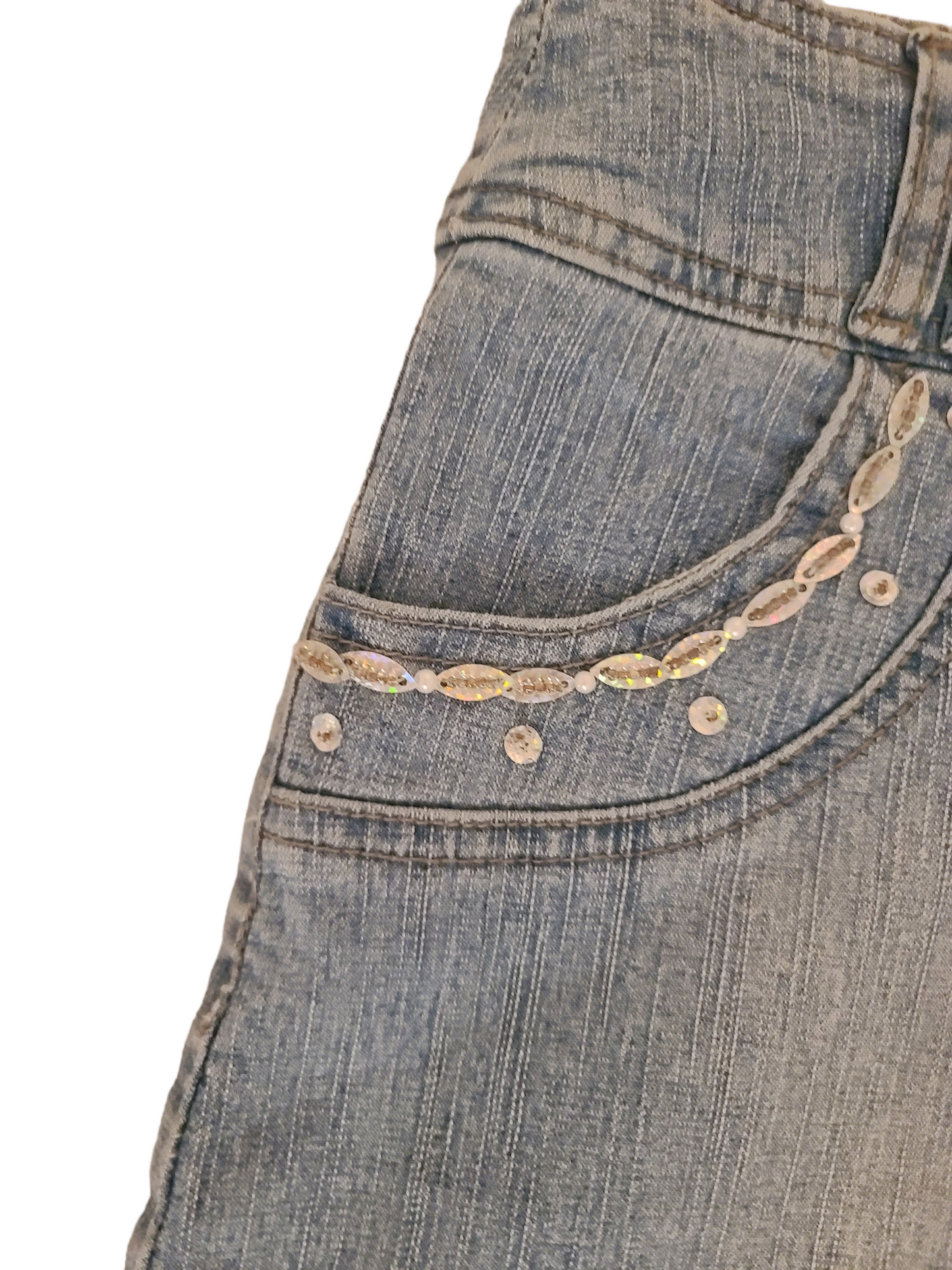 Denim y2k mcbling mini skirt