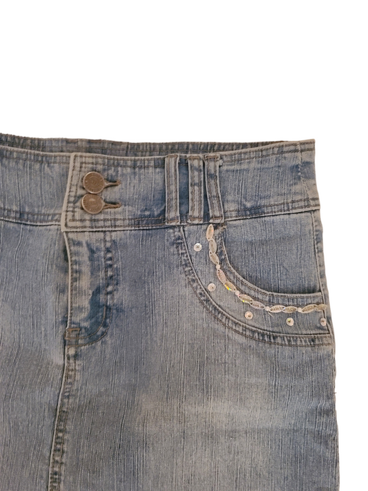 Denim y2k mcbling mini skirt