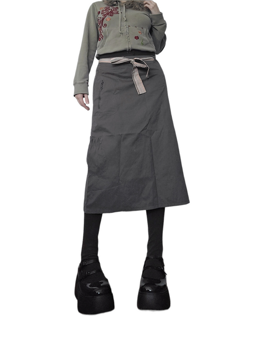 Y2k vintage gorpcore khaki skirt