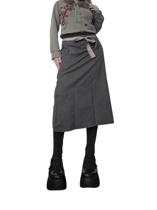Khaki y2k vintage gorpcore skirt