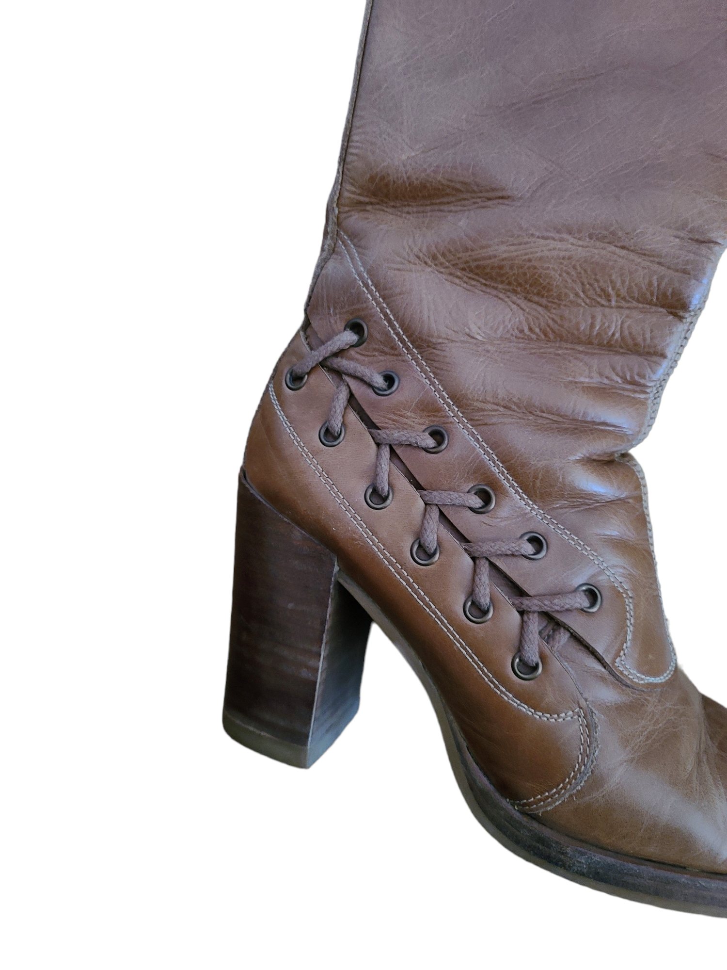 90s lace top up boots