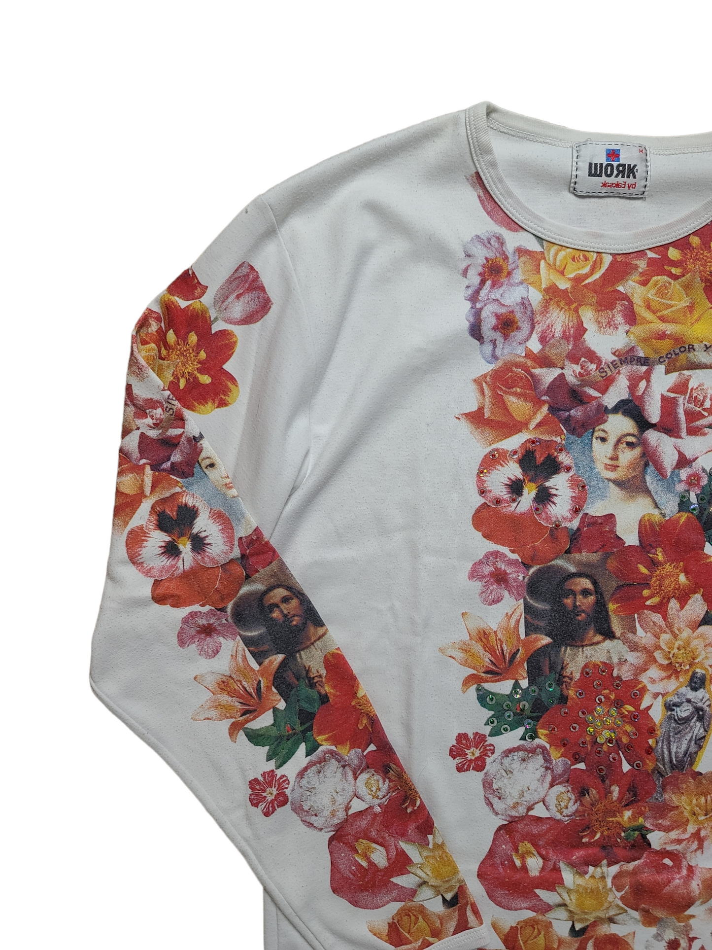 Archive vintage flowers printed top