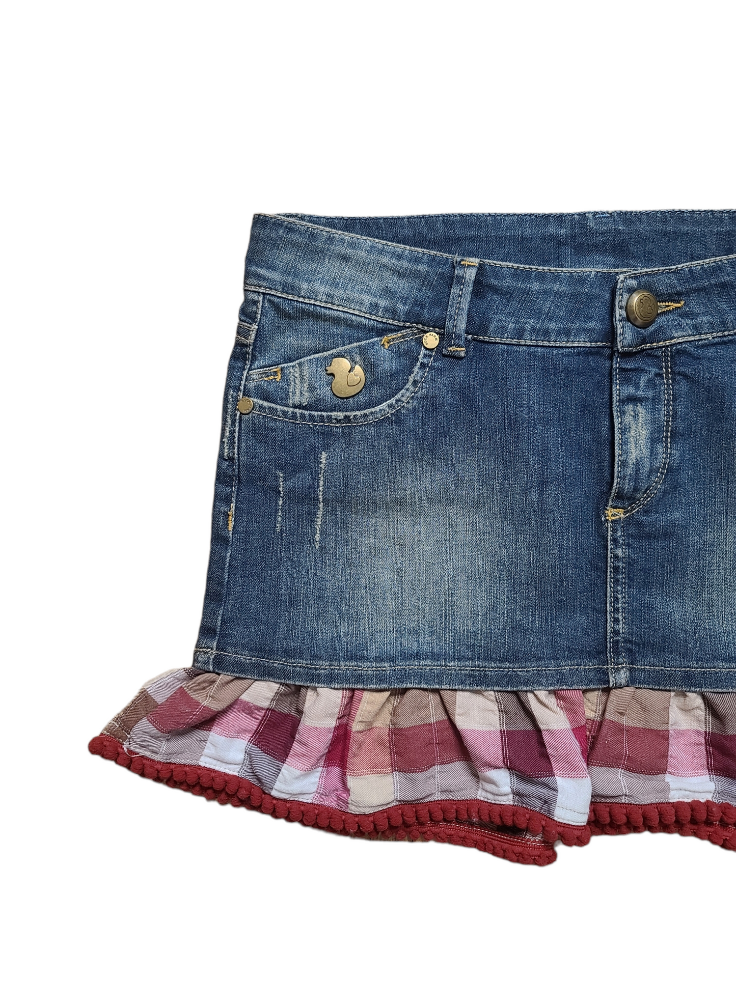 y2k mini skirt in plaid denim