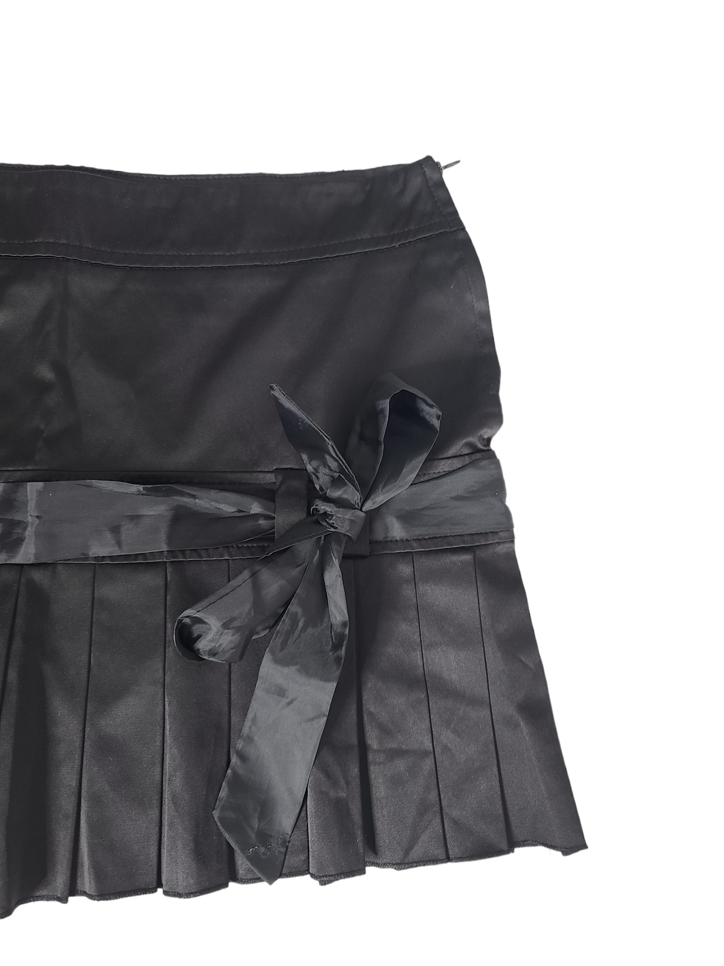 Y2k coquette pleated black mini skirt