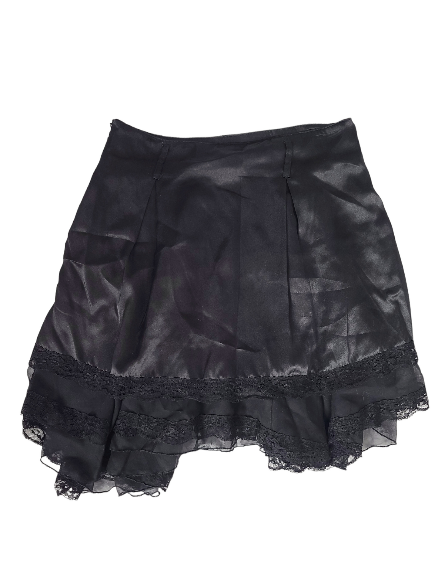 y2k mini skirt satin lace