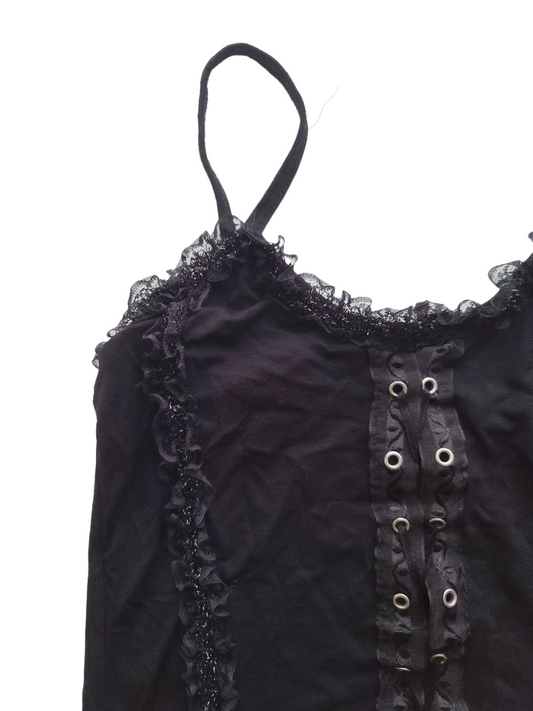 Y2k flirty balletcore lace top