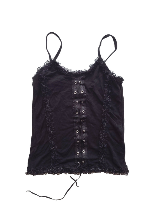 Y2k fairy lace up lace top dentelle lacets made in france 
