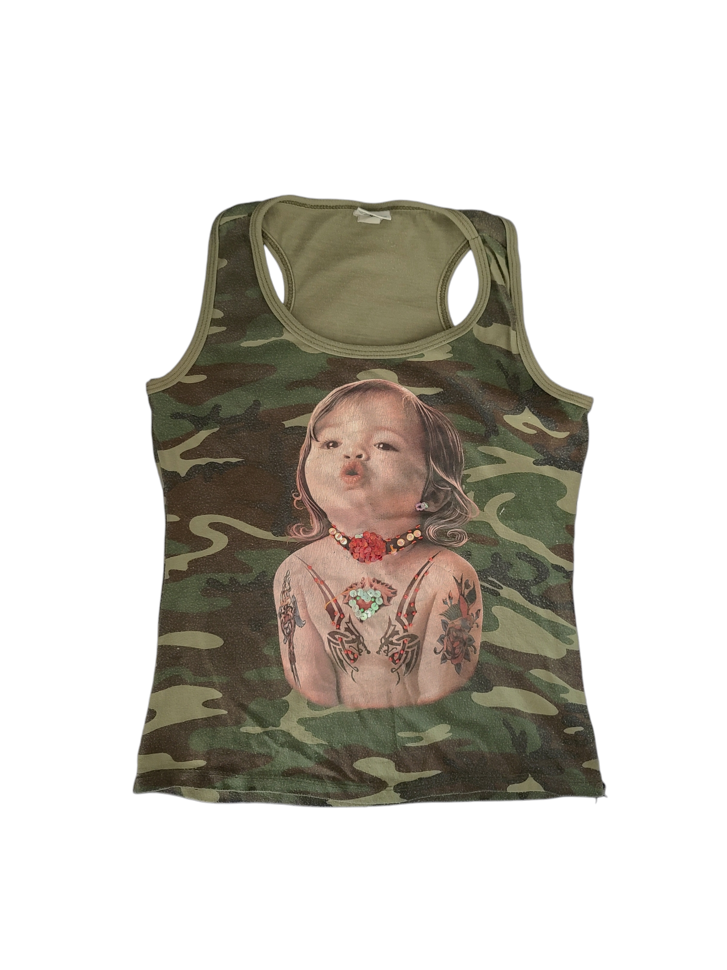 Printed military y2k vintage cybery2k punk strass baby archive rare harajuku 