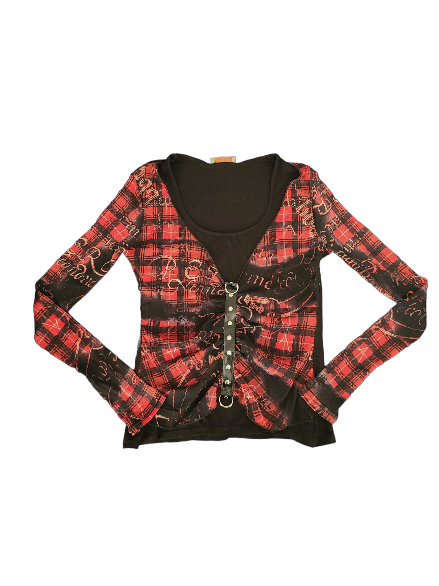 Gothic plaid cybery2k vintage punk emo grunge top