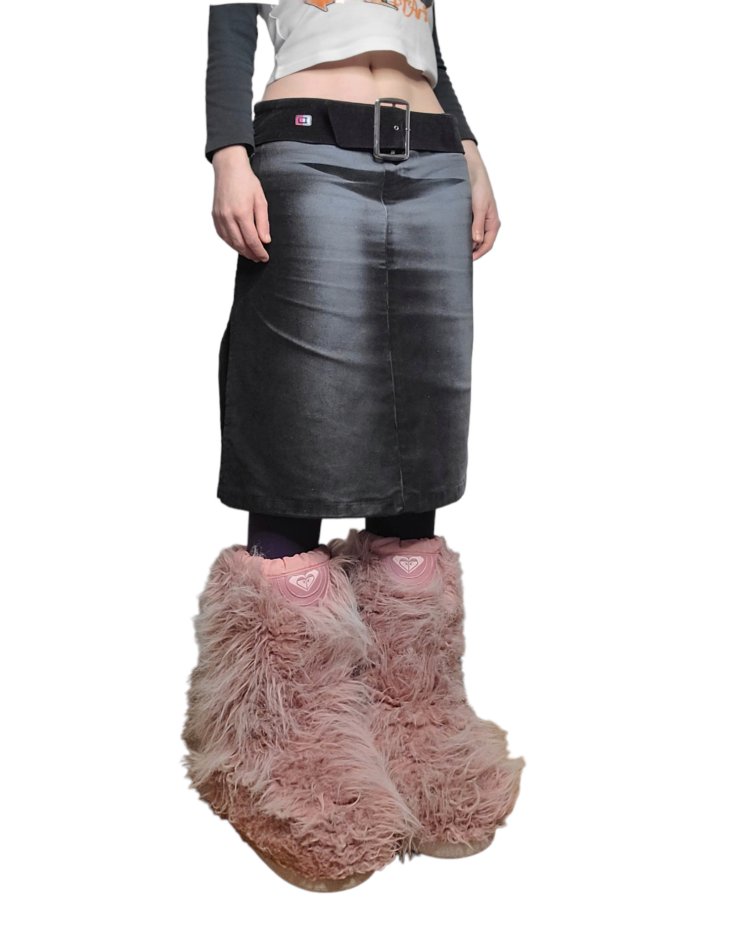 Y2k mcbling denim velvet skirt