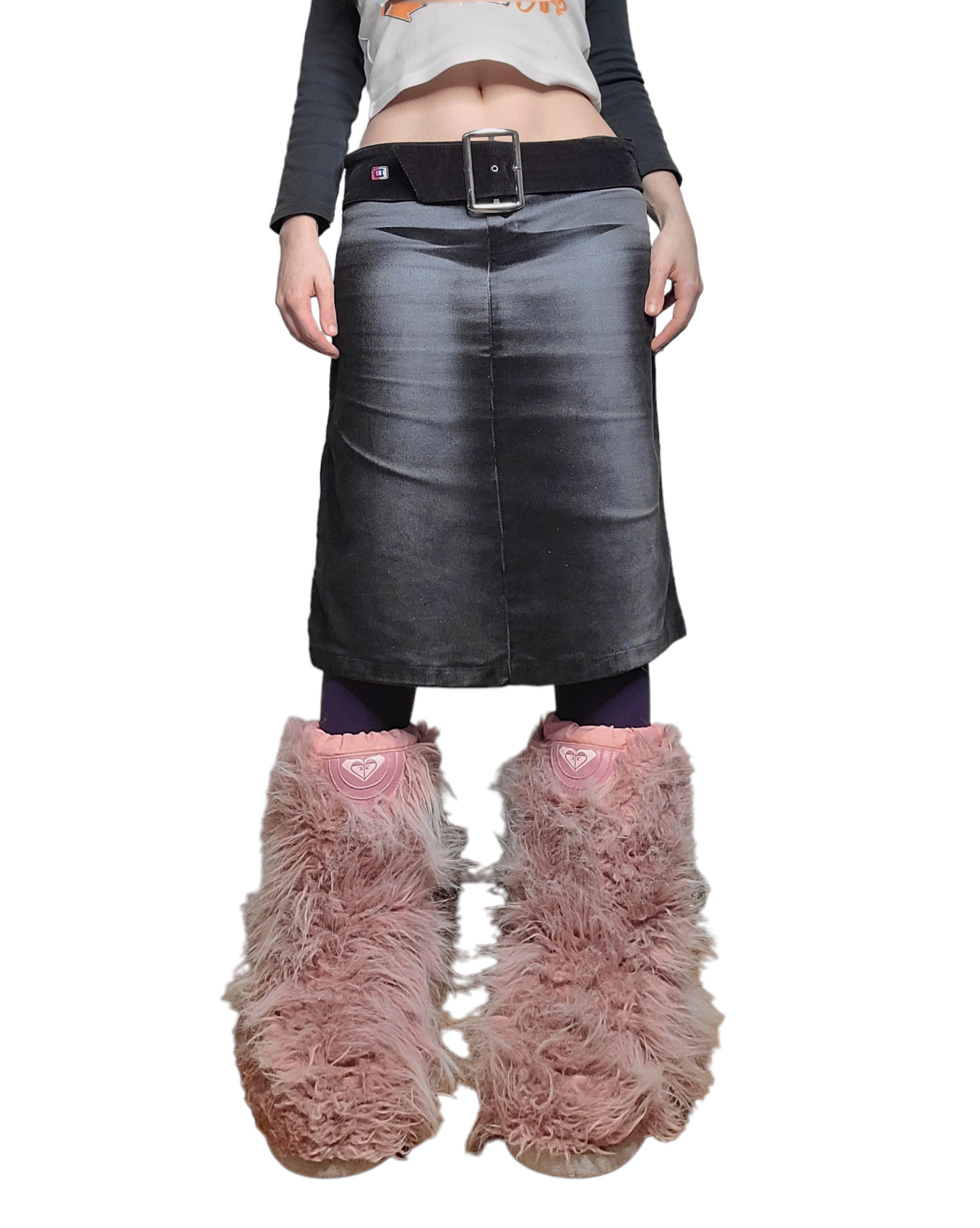 Y2k mcbling denim velvet skirt