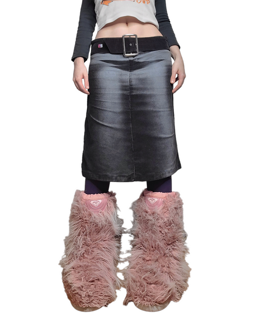 Y2k mcbling denim velvet skirt