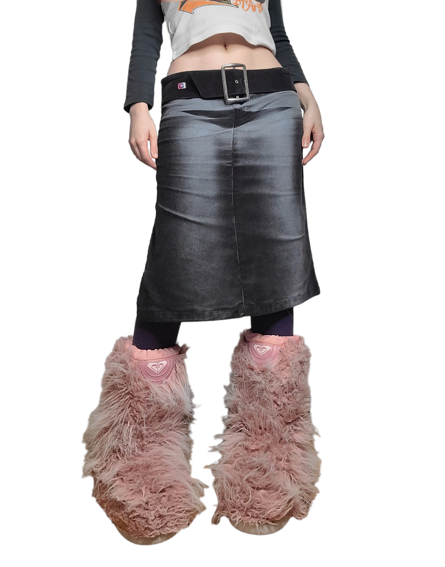 Y2k mcbling denim velvet skirt