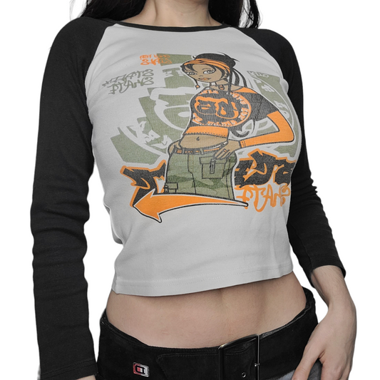90s printed top streetwear skater