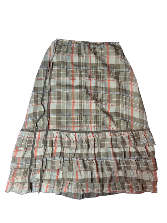 Y2k plaid maxi skirt