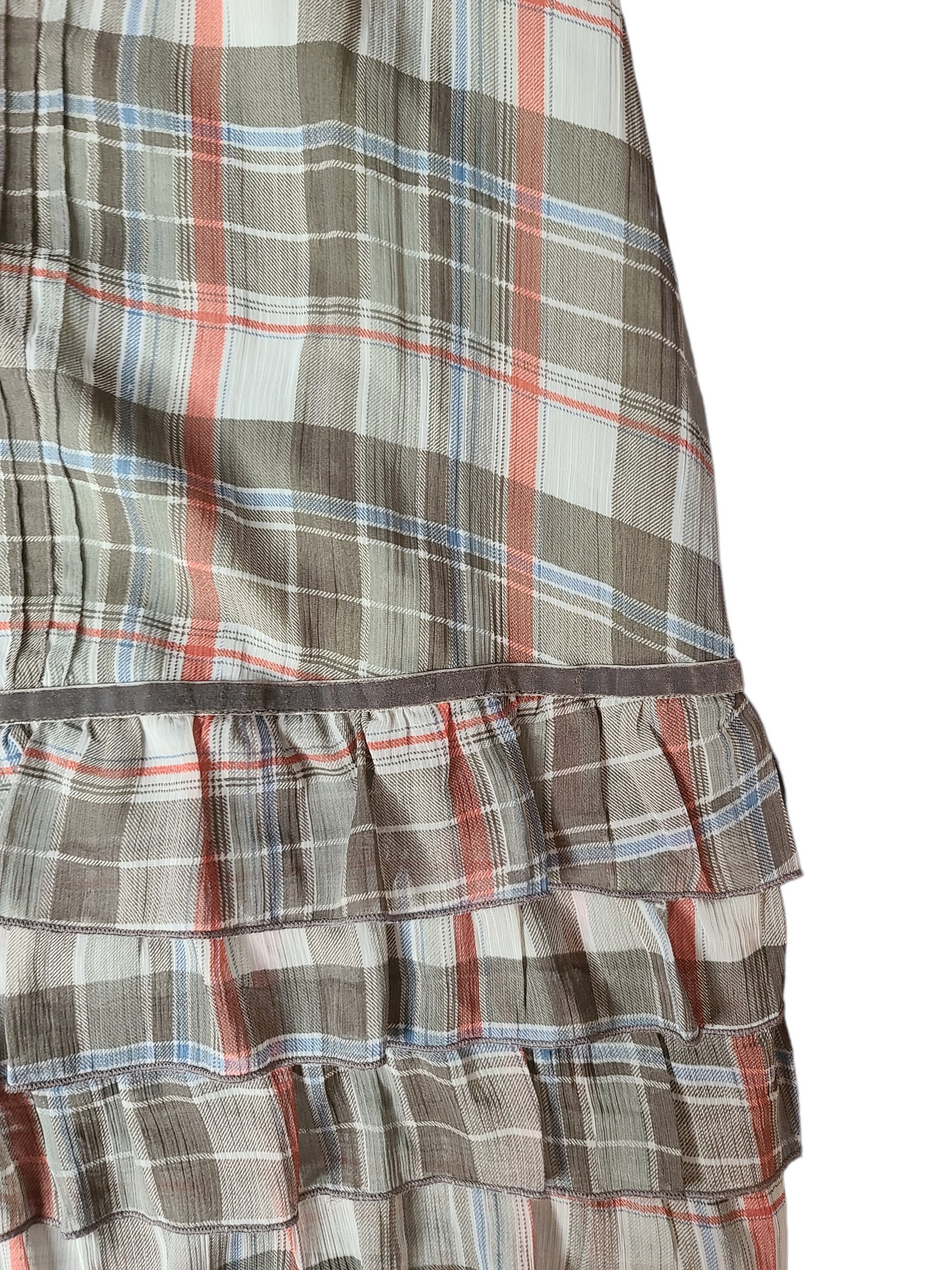 Y2k plaid maxi skirt