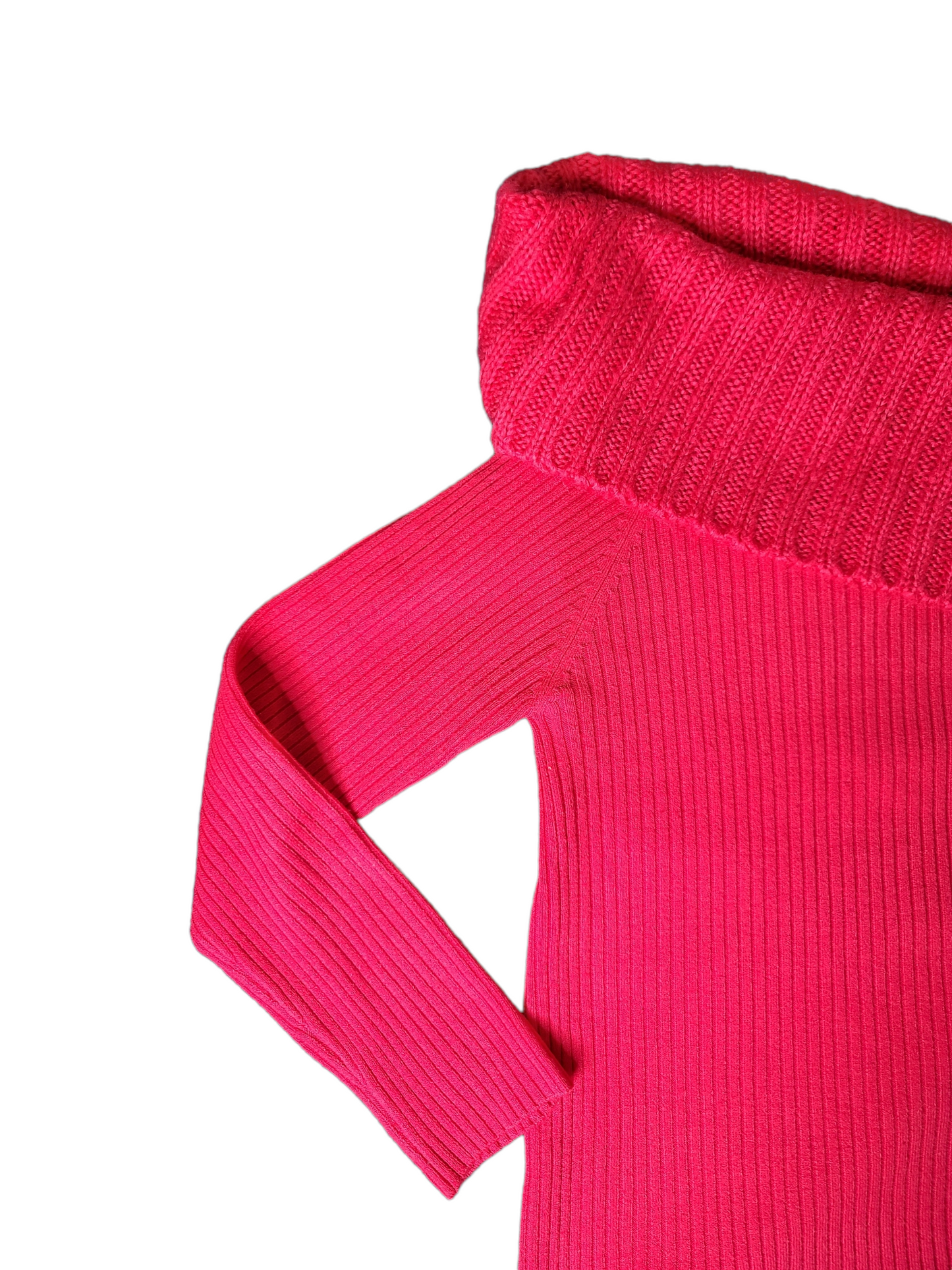 Y2k pink ribbed off-shoulder sweater