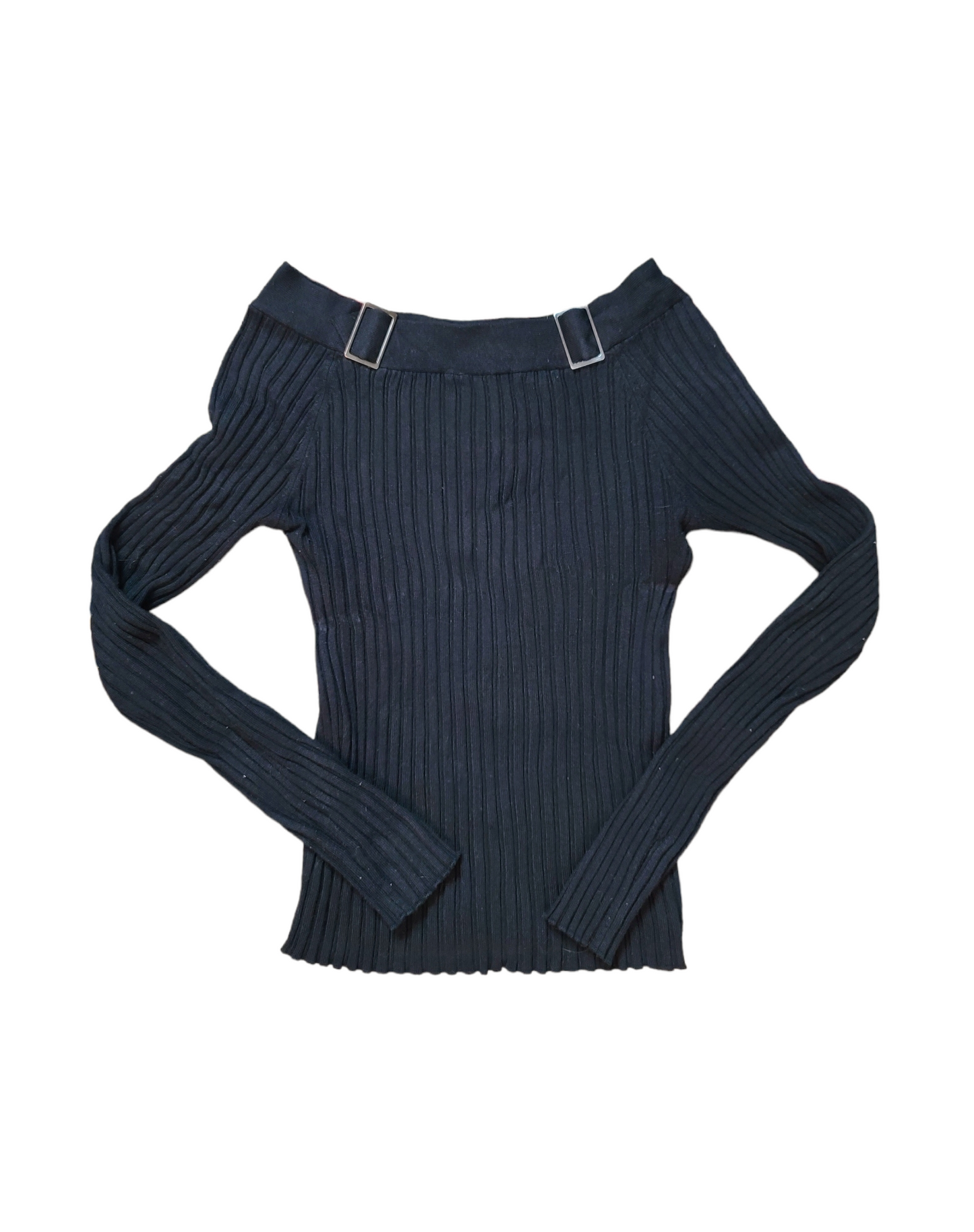 Y2k black off-shoulder sweater