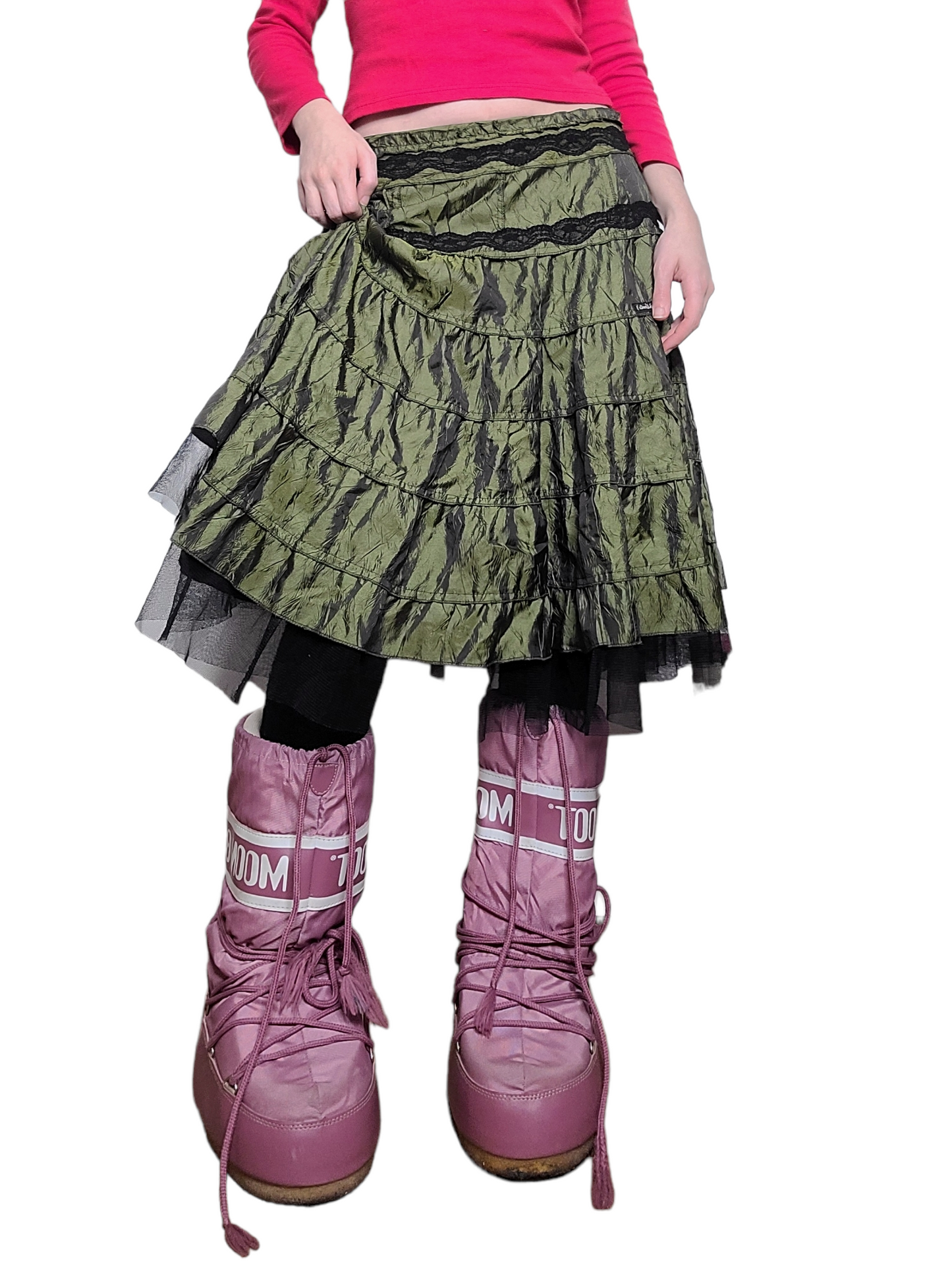 Y2k fairy lace ruffled skirt