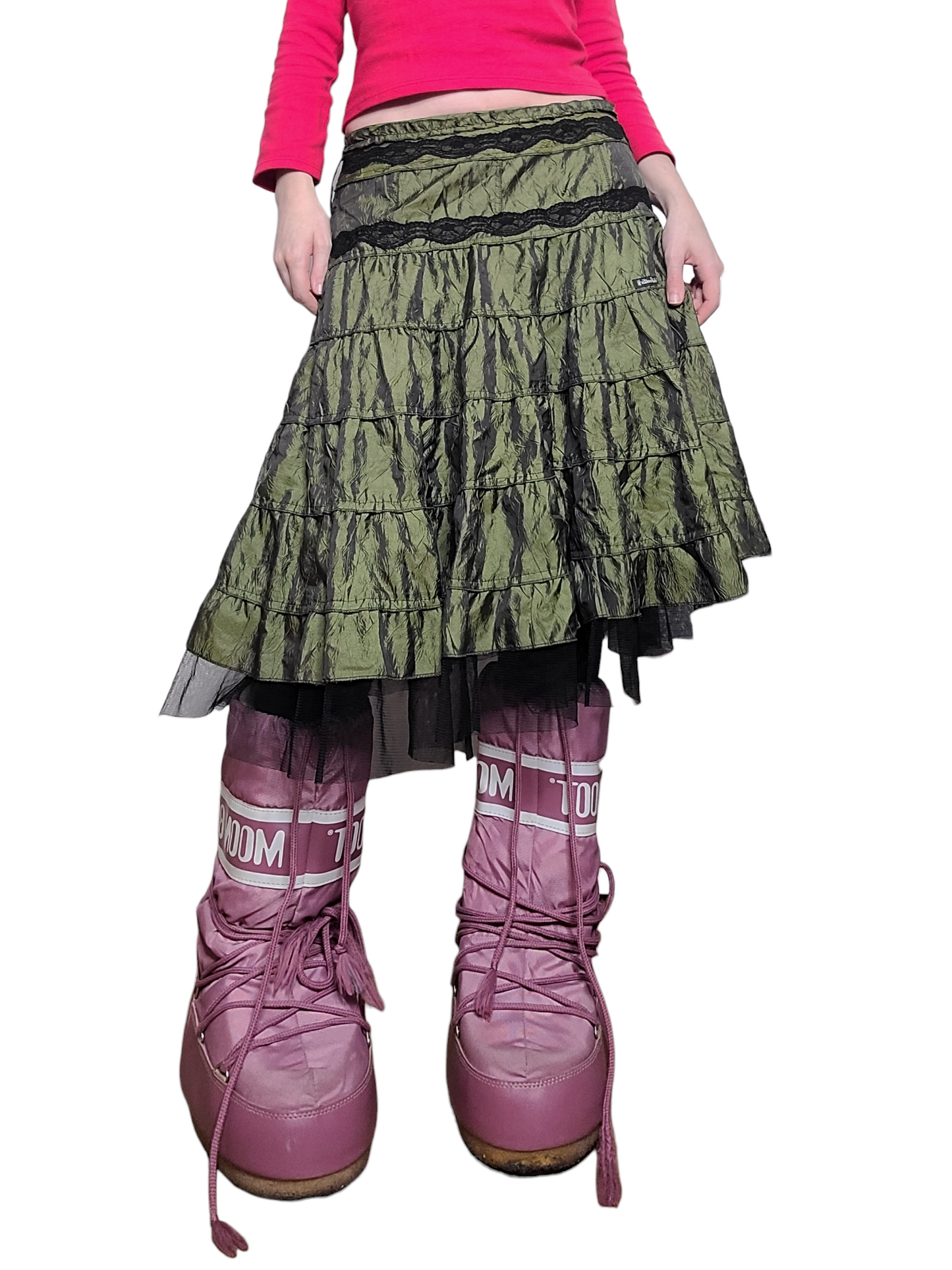 Y2k fairy lace ruffled skirt