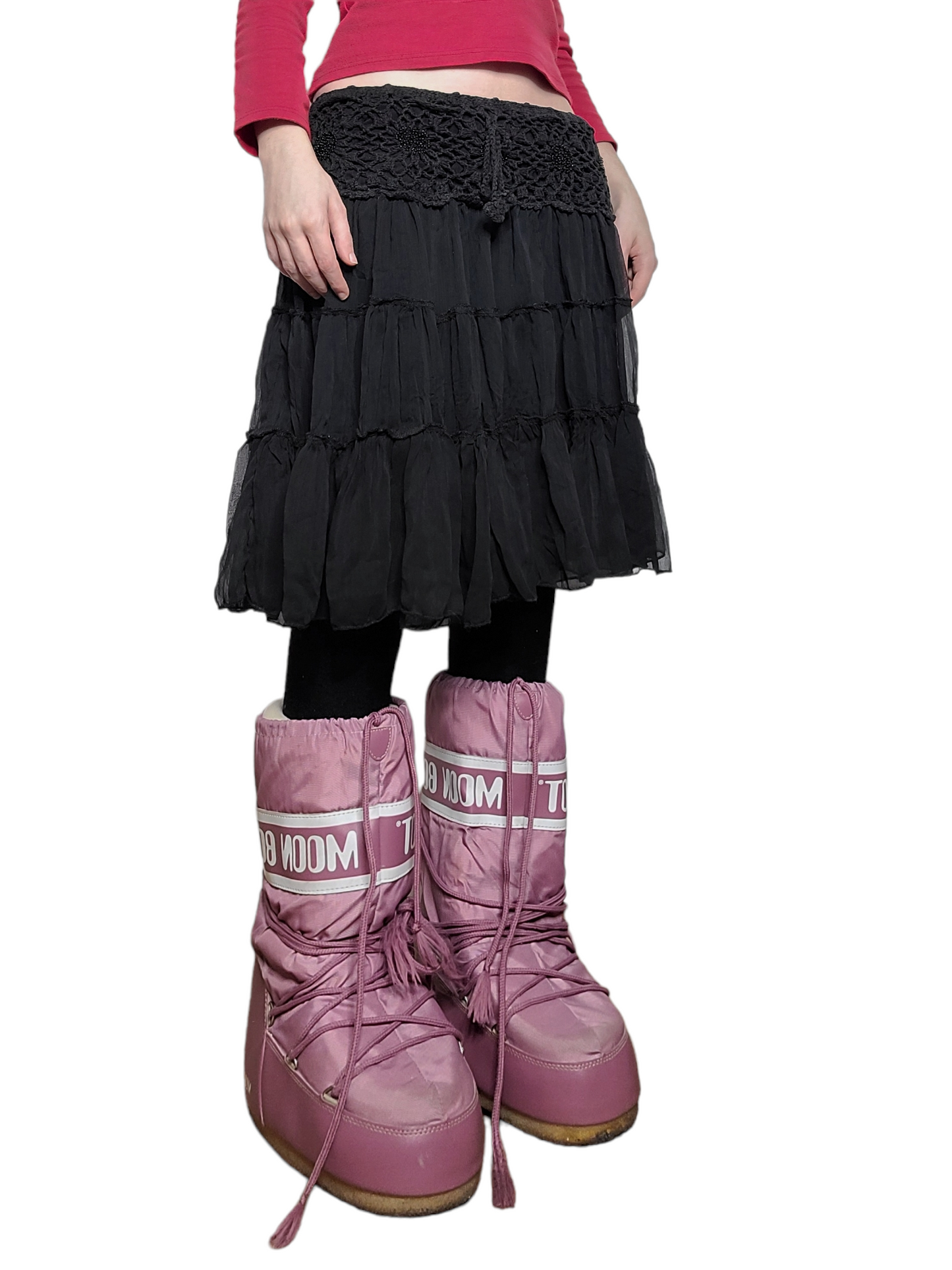 Y2k fairy lace ruffled skirt