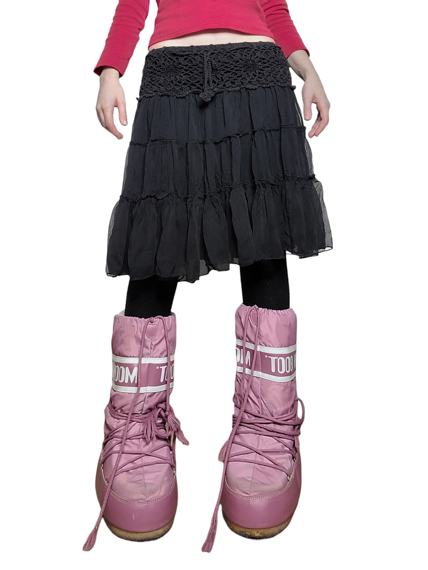 Y2k fairy lace ruffled skirt