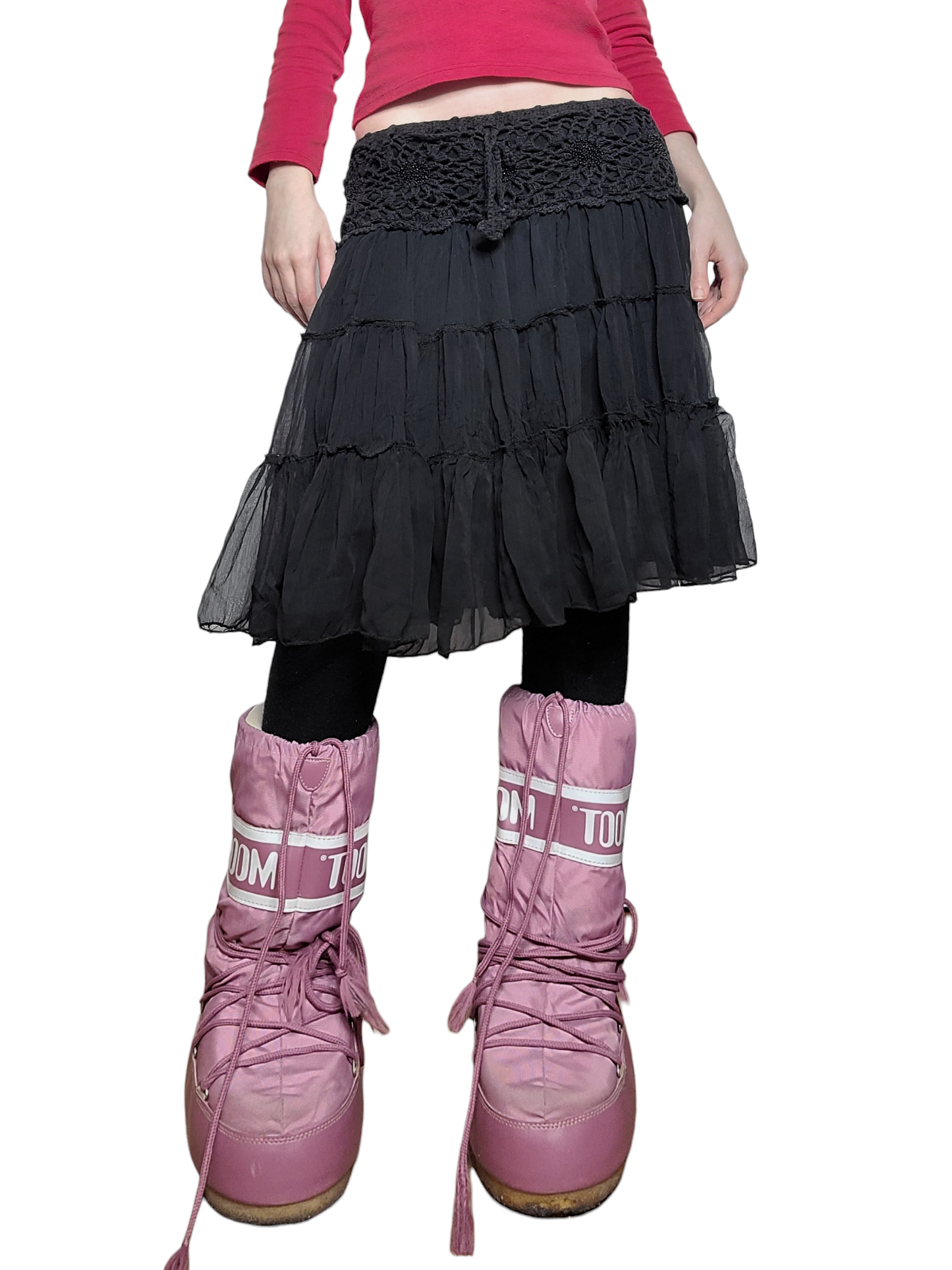 Y2k fairy lace ruffled skirt