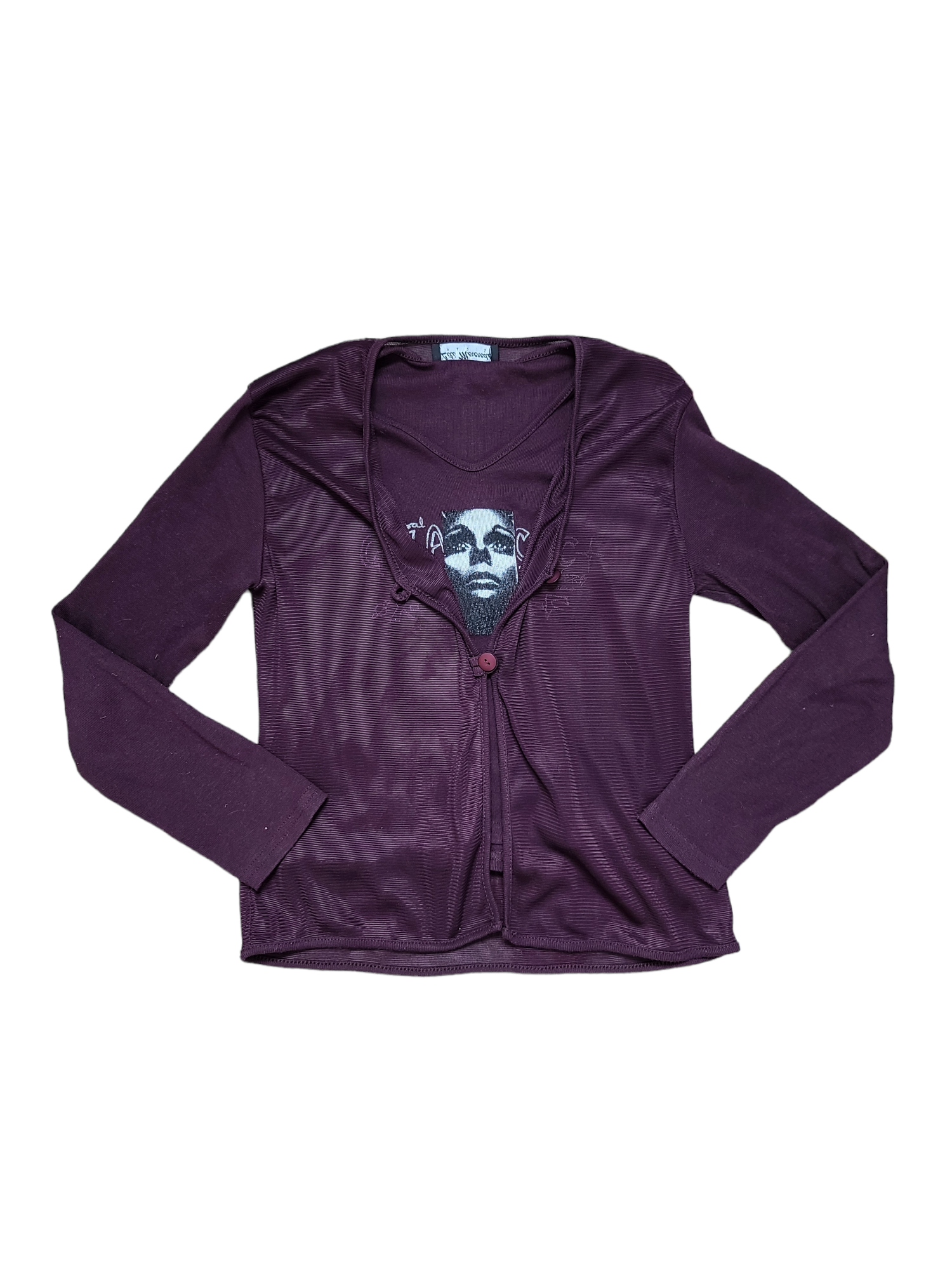 Y2k vintage mesh top cyber downtown printed