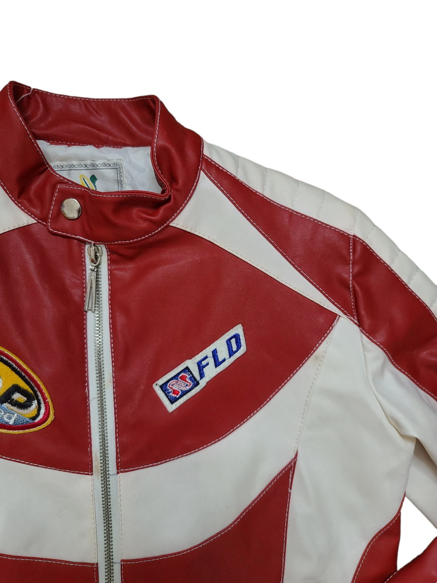 Red y2k biker jacket