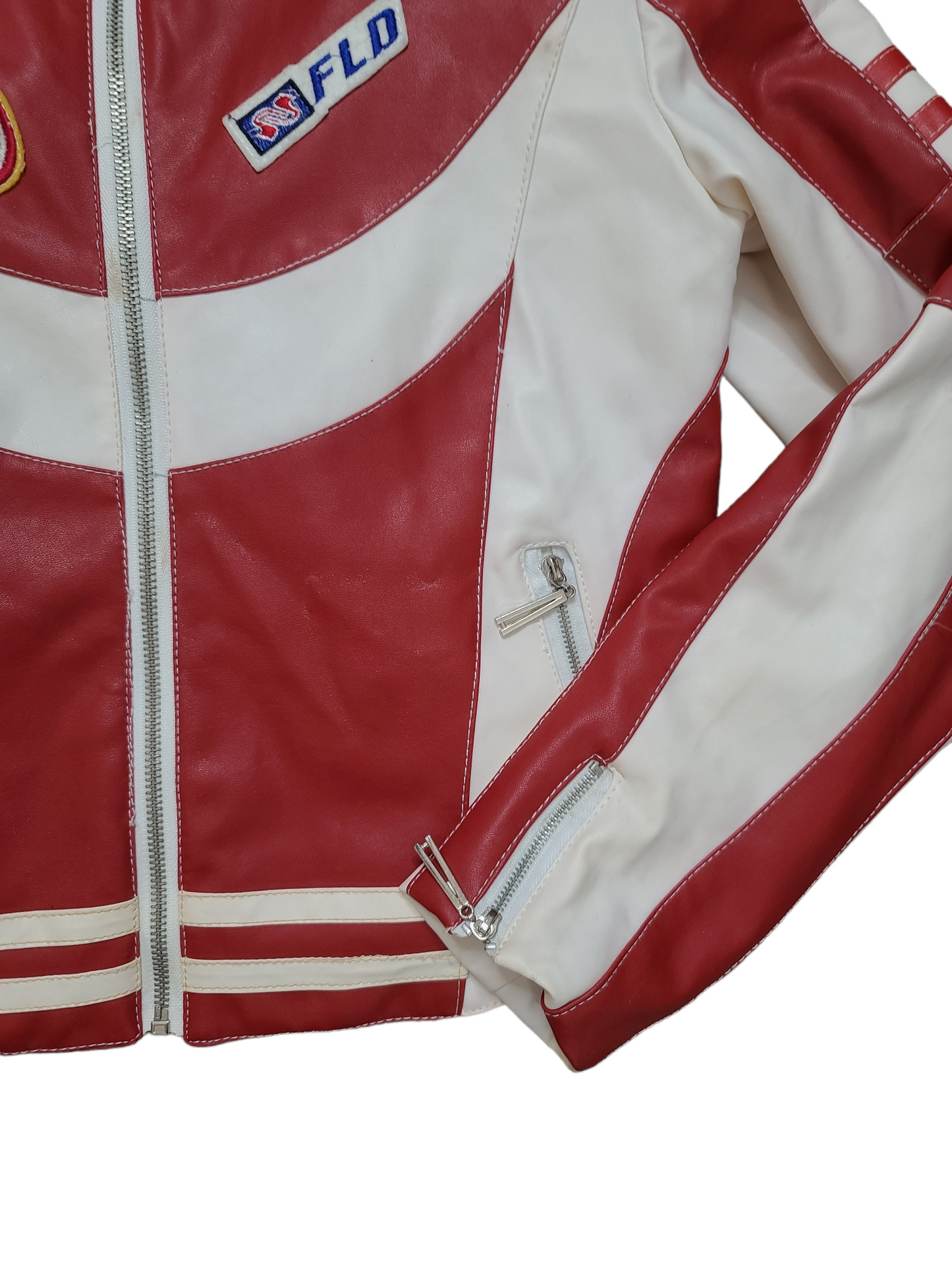 Red y2k biker jacket