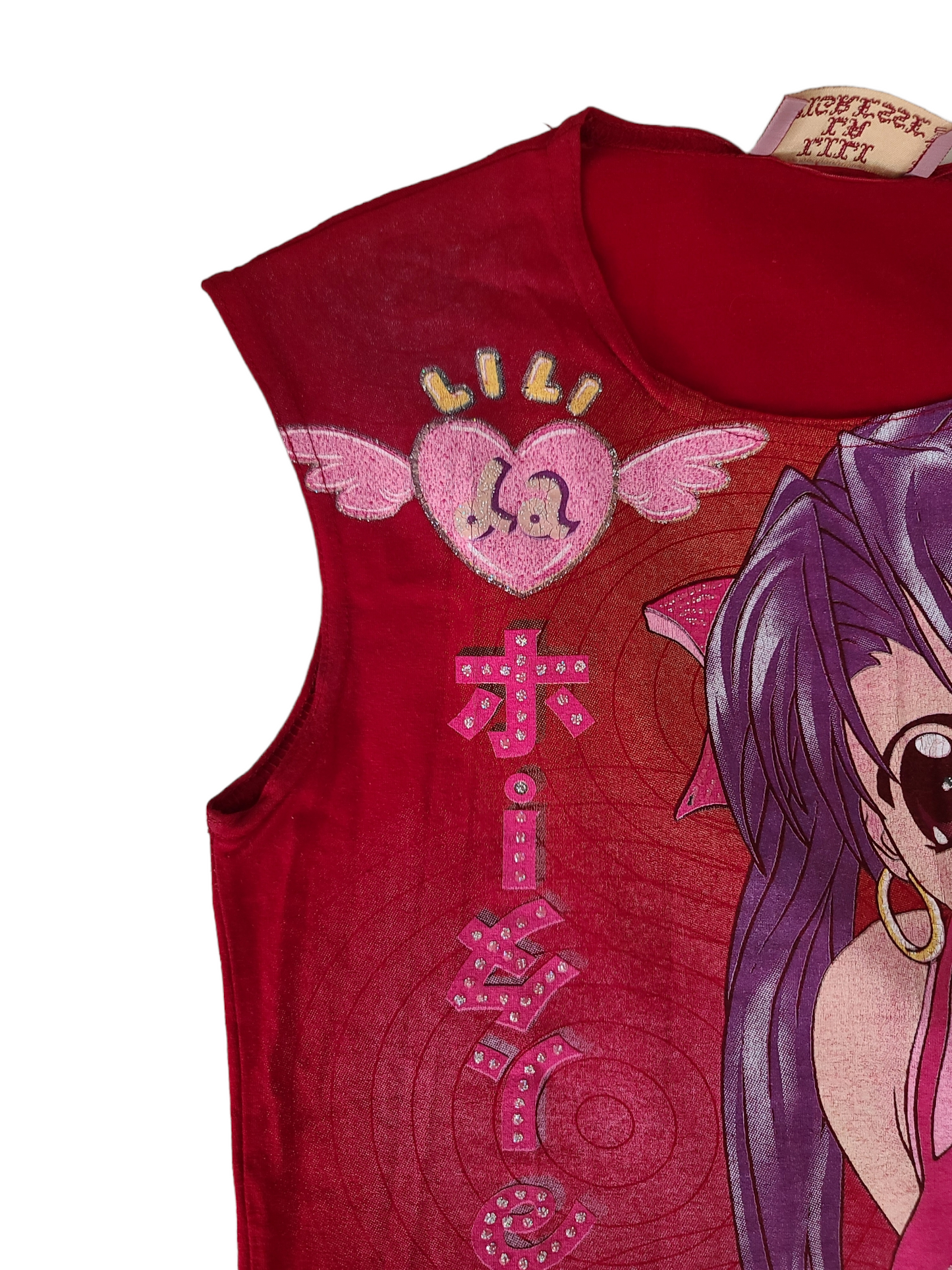 Printed y2k harajuku manga top