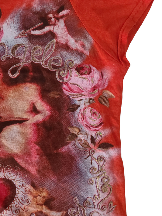 Y2k printed angelcore top