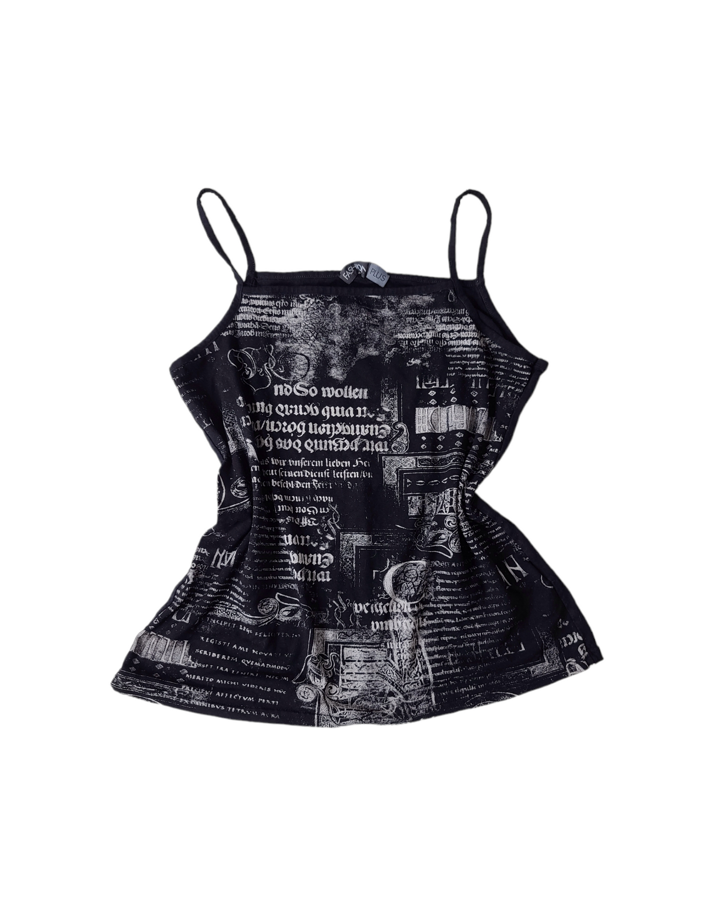 Emo gothic y2k printed top vintage grunge 