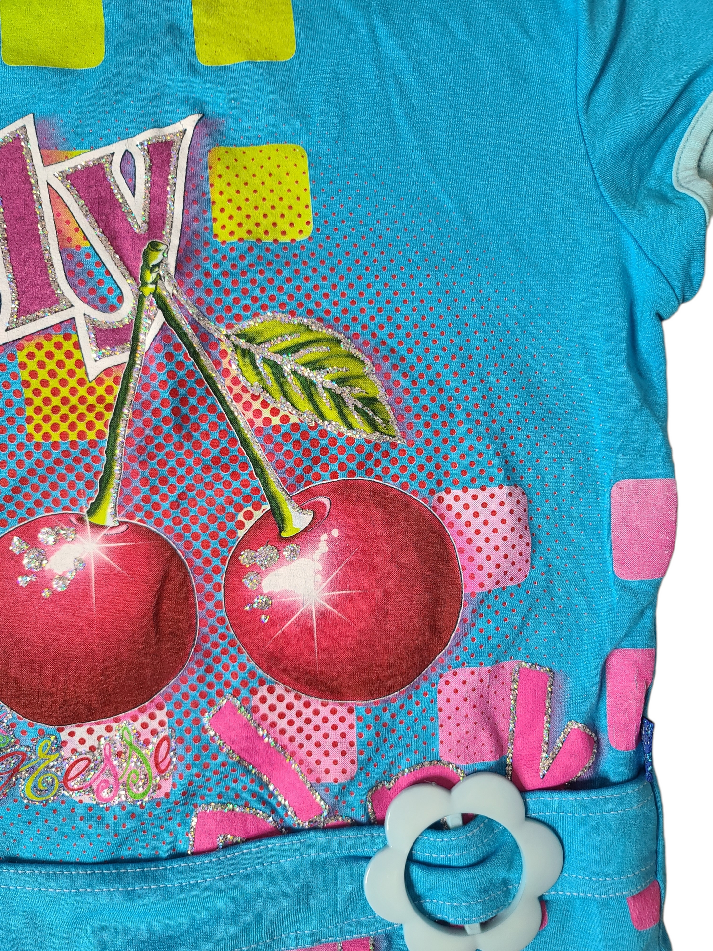 Printed mcbling cherry y2k top