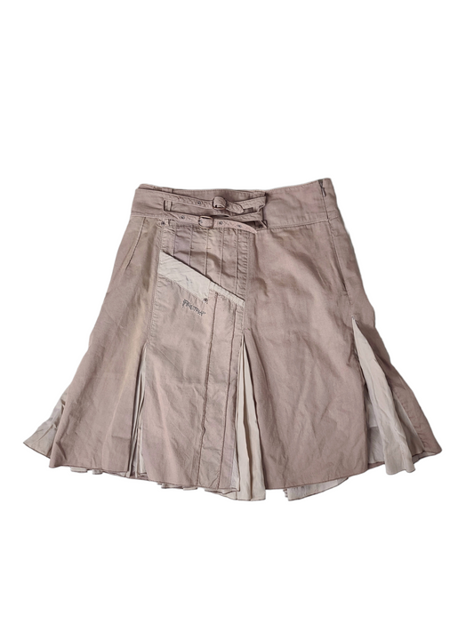 Archive vintage 90s neutral dystopian post apo acubi grunge pleated skirt 