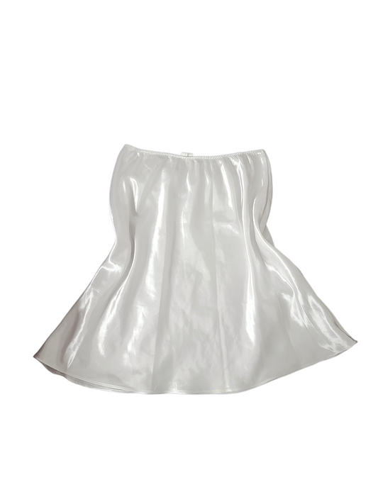 Y2k vintage coquette balletcore satin white skirt