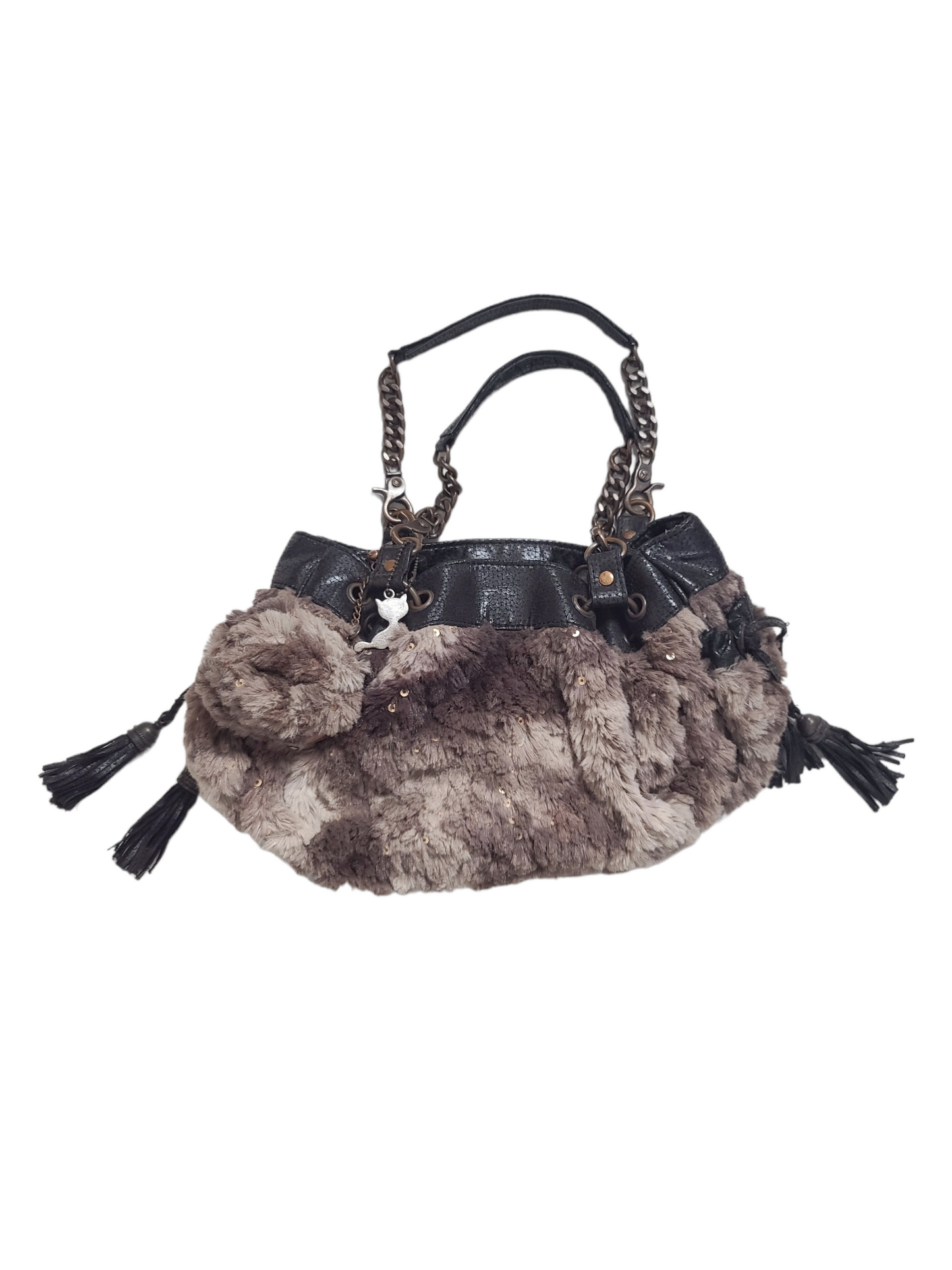 Y2k fake fur mcbling bag