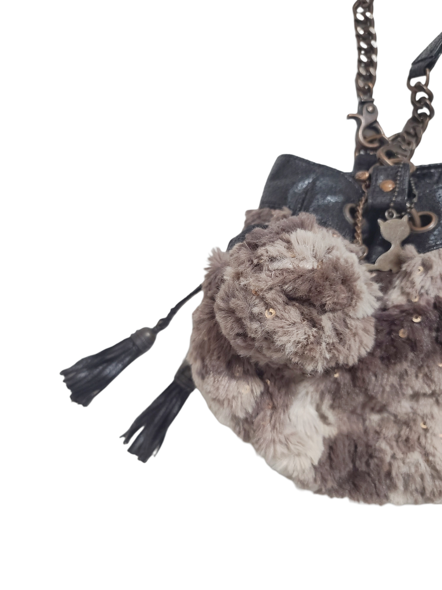 Y2k fake fur mcbling bag