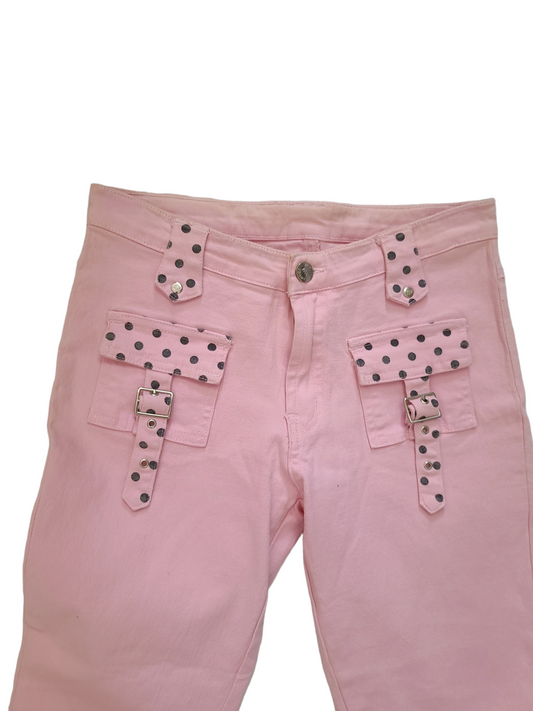 Y2k pink cropped pants