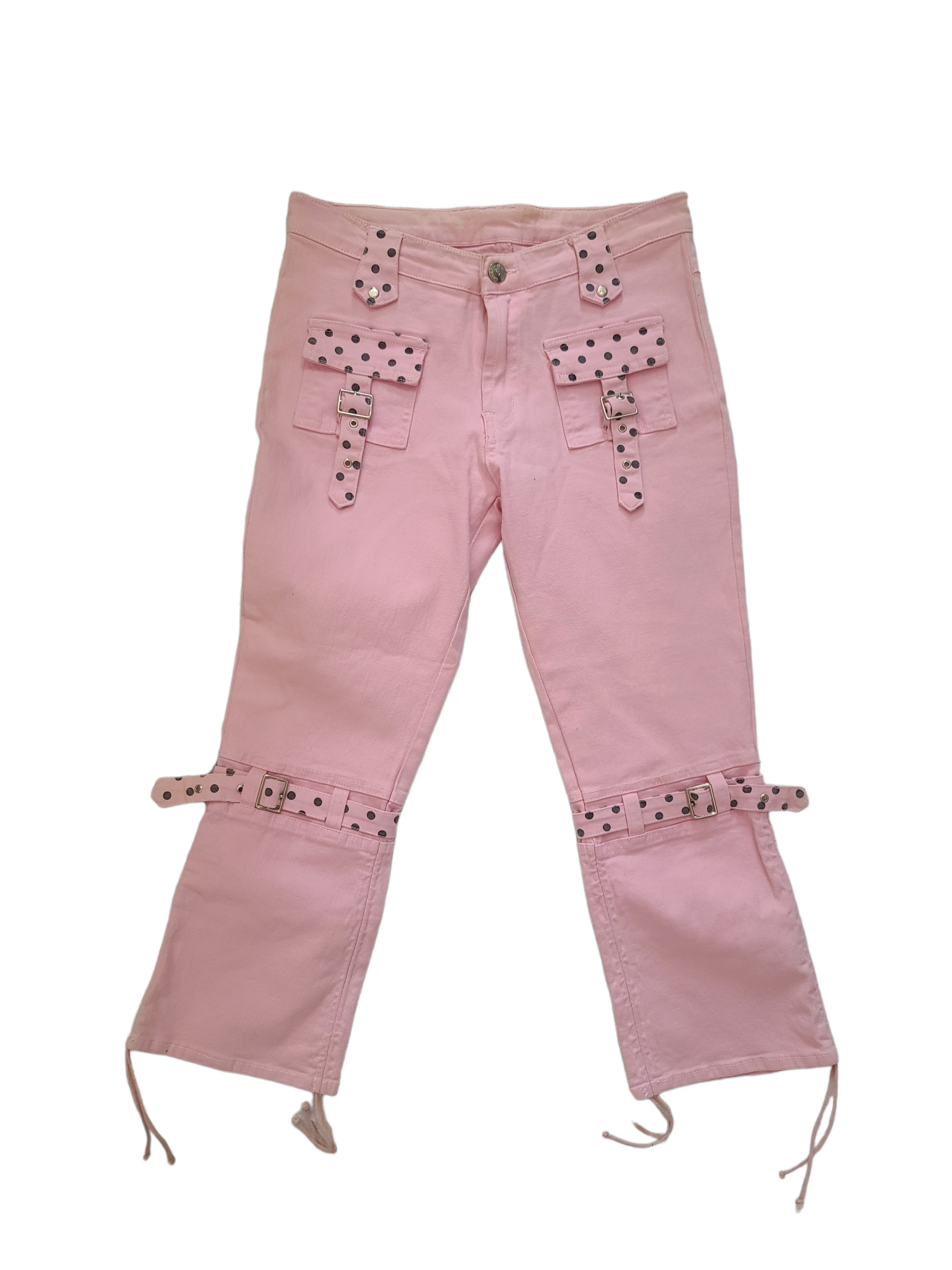 Y2k pink cropped pants techwear girly mcbling 2000 