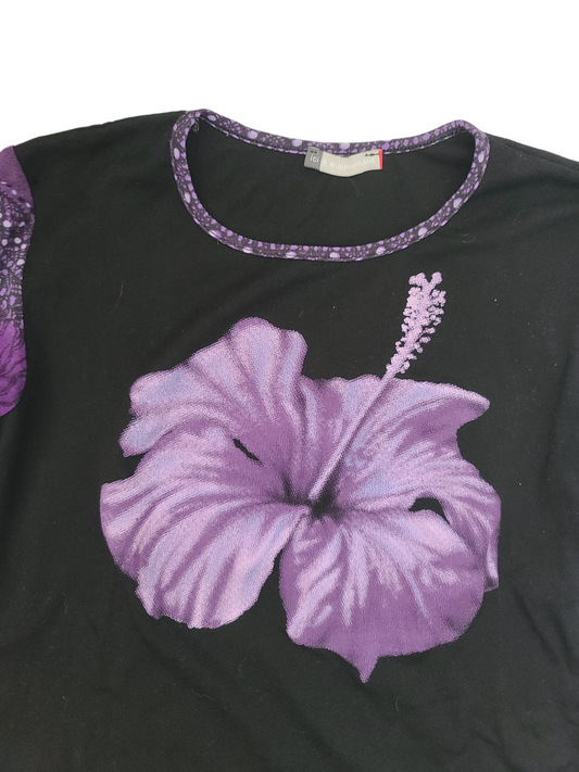 90s hibiscus printed top
