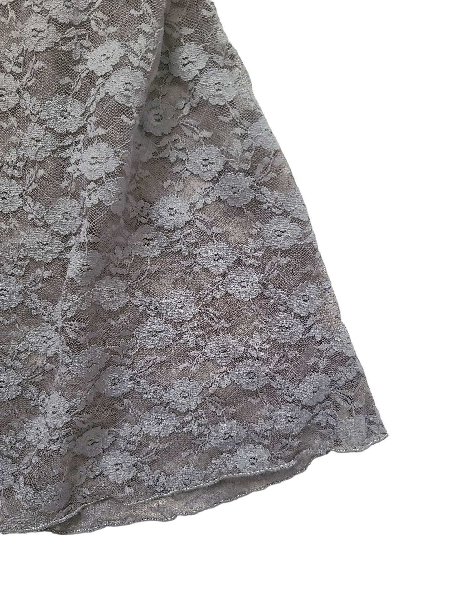 Y2k coquette lace grey dress