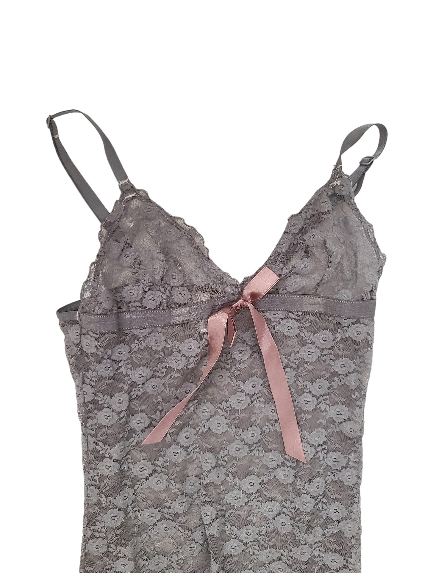 Y2k coquette lace grey dress